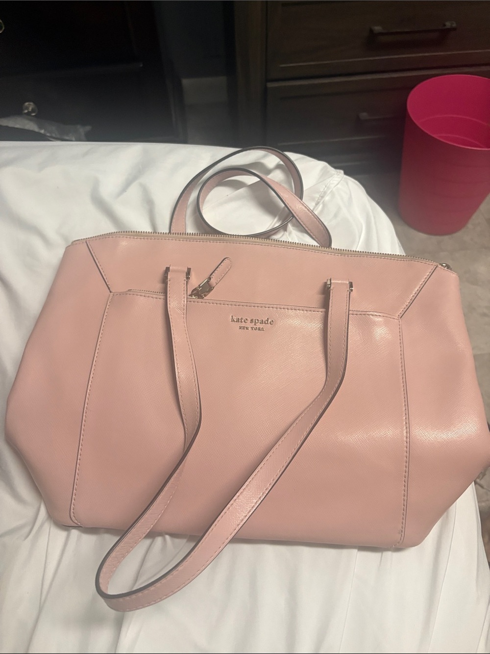 kate spade Blush Pink Leather Tote with Shoulder Straps